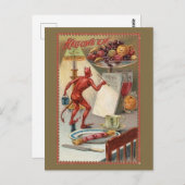 Carte Postale Illustration d'Halloween vintage (Devant / Derrière)