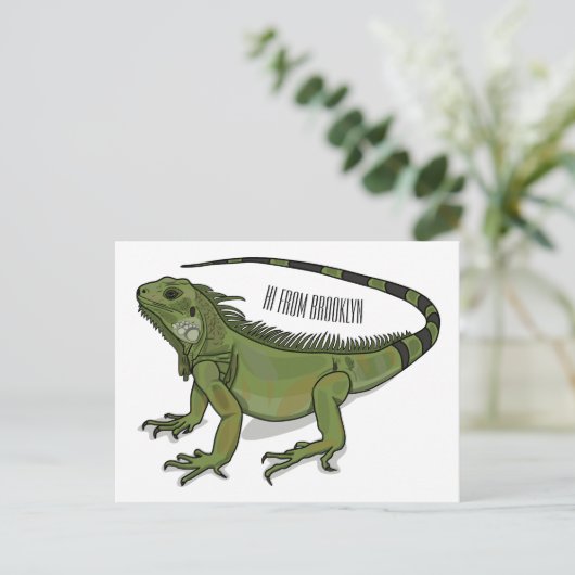 Carte Postale Illustration d'Iguana (Debout devant)
