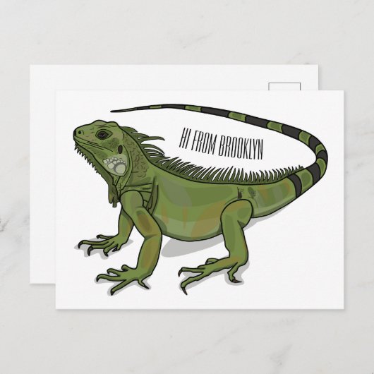 Carte Postale Illustration d'Iguana (Devant / Derrière)