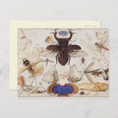 Carte postale Illustration d'insectes vintage (Devant / Derrière)