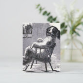 Carte Postale Illustration "Dog Sitting in a Chair" (Debout devant)