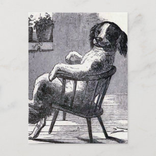 Carte Postale Illustration "Dog Sitting in a Chair"