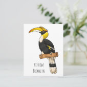 Carte Postale Illustration d'oiseau de grande corneille (Debout devant)