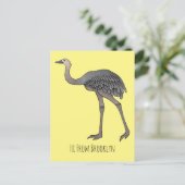 Carte Postale Illustration d'oiseau de rhée (Debout devant)