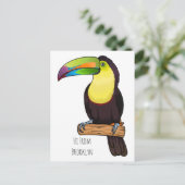 Carte Postale Illustration d'oiseau toucain à bec de Keel (Debout devant)
