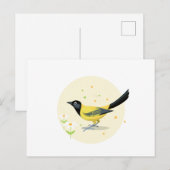 Carte Postale Illustration d'oiseaux (Devant / Derrière)