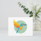 Carte Postale Illustration d'oiseaux - Kingfisher (Debout devant)