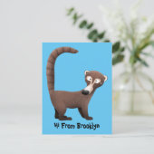 Carte Postale Illustration drôle curieuse de dessin animé de coa (Debout devant)