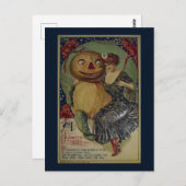 Carte Postale Illustration drôle d'Halloween vintage (Devant / Derrière)
