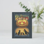 Carte Postale Illustration drôle d'Halloween vintage (Debout devant)