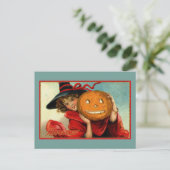 Carte Postale Illustration drôle Vintage d'Halloween (Debout devant)