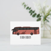 Carte Postale Illustration du bus (Debout devant)