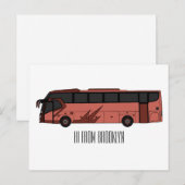 Carte Postale Illustration du bus (Devant / Derrière)