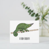 Carte Postale Illustration du caméléon de Jackson (Debout devant)