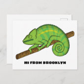 Carte Postale Illustration du caméléon de la parson (Devant / Derrière)