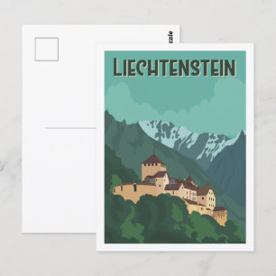 Carte Postale Illustration du célèbre lieu de voyage du Liechten