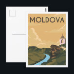 Carte Postale Illustration du célèbre lieu de voyage en Moldavie<br><div class="desc">Moldavie Lieu de voyage célèbre Illustration Paysage</div>