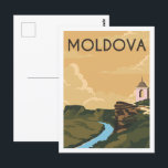 Carte Postale Illustration du célèbre lieu de voyage en Moldavie<br><div class="desc">Moldavie Lieu de voyage célèbre Illustration Paysage</div>
