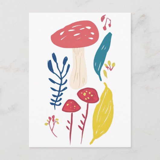 Carte Postale Illustration du champignon mou (Devant)