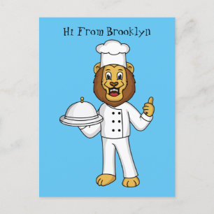 Carte Postale Illustration du chef mignon lion