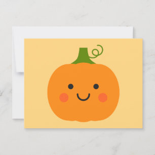 Carte Postale Illustration du citrouille souriant mignon