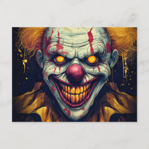Carte Postale Illustration du clown du carnaval déplaisant