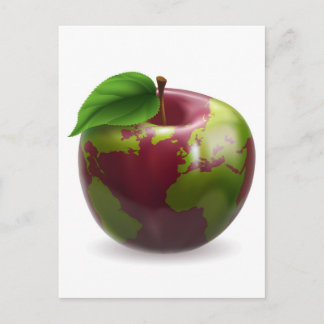 Carte Postale Illustration du concept Apple dans le monde