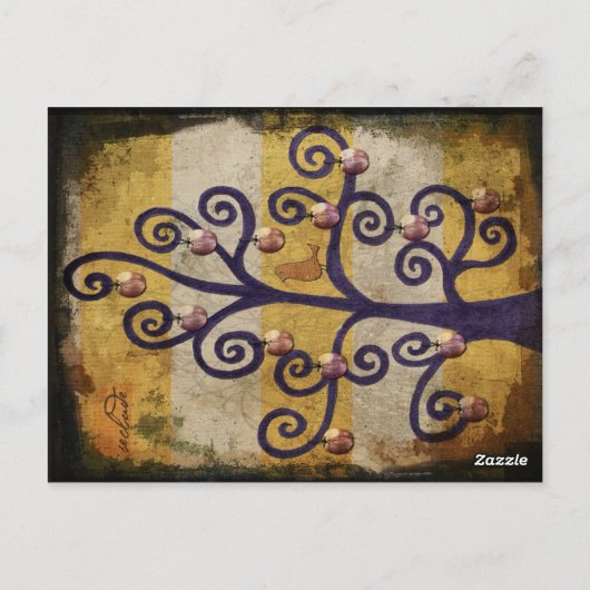 Carte Postale Illustration du concepteur d'objets d'art d'un arb (Dos)