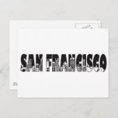 Carte Postale Illustration du contour du texte de San Francisco (Devant / Derrière)
