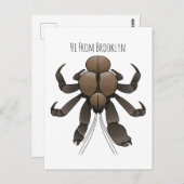 Carte Postale Illustration du crabe de coco (Devant / Derrière)