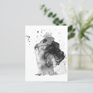 Carte Postale Illustration du crâne et des os