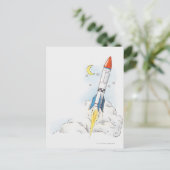 Carte Postale Illustration du décollage d'une fusée (Debout devant)