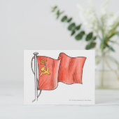 Carte Postale Illustration du drapeau soviétique (Debout devant)