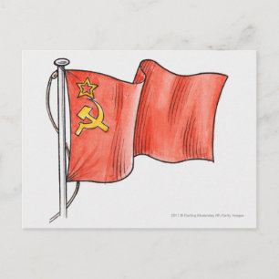 Carte Postale Illustration du drapeau soviétique
