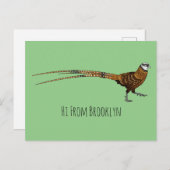 Carte Postale Illustration du faisan de Reeves (Devant / Derrière)