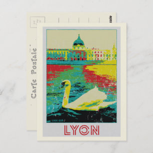 Carte Postale Illustration du fleuve Lyon Rhône France