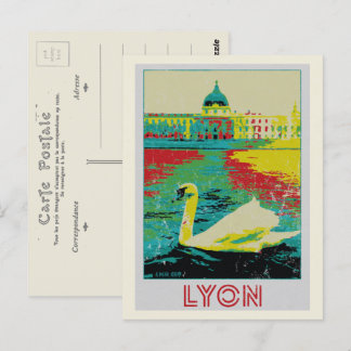 Carte Postale Illustration du fleuve Lyon Rhône France
