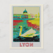 Carte Postale Illustration du fleuve Lyon Rhône France (Devant)