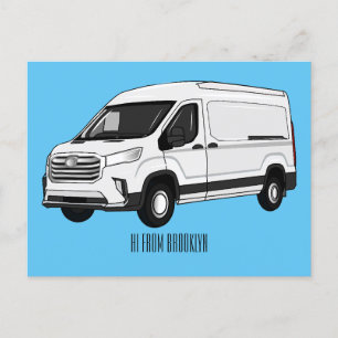 Carte Postale Illustration du fourgon de livraison