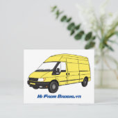Carte Postale Illustration du fourgonnette de livraison (Debout devant)