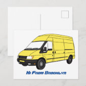 Carte Postale Illustration du fourgonnette de livraison (Devant / Derrière)