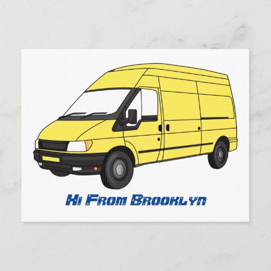 Carte Postale Illustration du fourgonnette de livraison (Devant)
