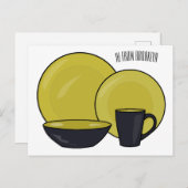 Carte Postale Illustration du jeu de produits de table (Devant / Derrière)