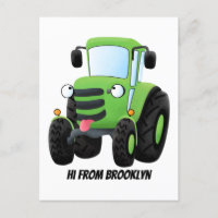 Illustration du joli joyeux tracteur agricole vert