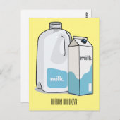 Carte Postale Illustration du lait (Devant / Derrière)