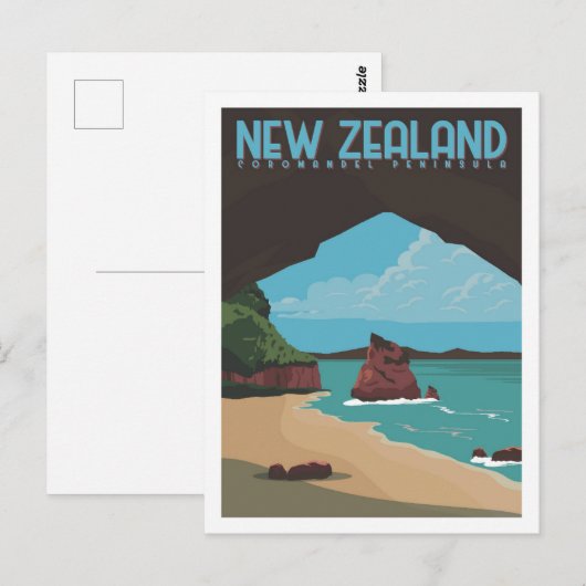 Carte Postale Illustration du lieu de voyage de la péninsule de (Devant / Derrière)