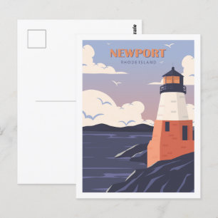 Carte Postale Illustration du lieu de voyage de Newport Rhode Is