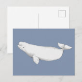 Carte Postale Illustration du livre de baleines Beluga élégant (Devant / Derrière)