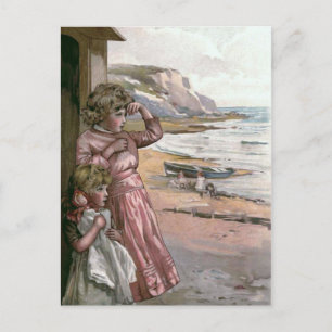 Carte Postale Illustration du livre Vintage du bateau du père