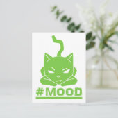Carte Postale Illustration du logo #MOOD Cat Lime (Debout devant)